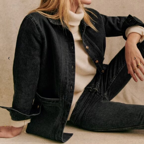 Sezane Will Jacket | Washed Black | Size M | Like New - Picture 1 of 8